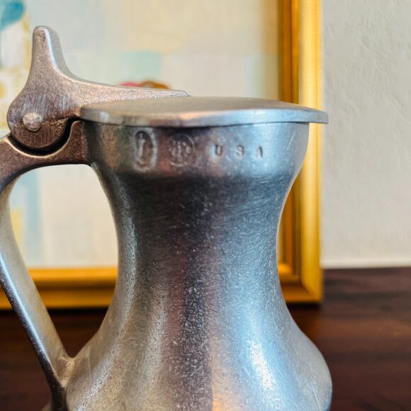 Vintage Wilton Armetale Pewter Creamer Syrup Sauce Rustic Cottagecore Decor USA - Picture 2 of 6